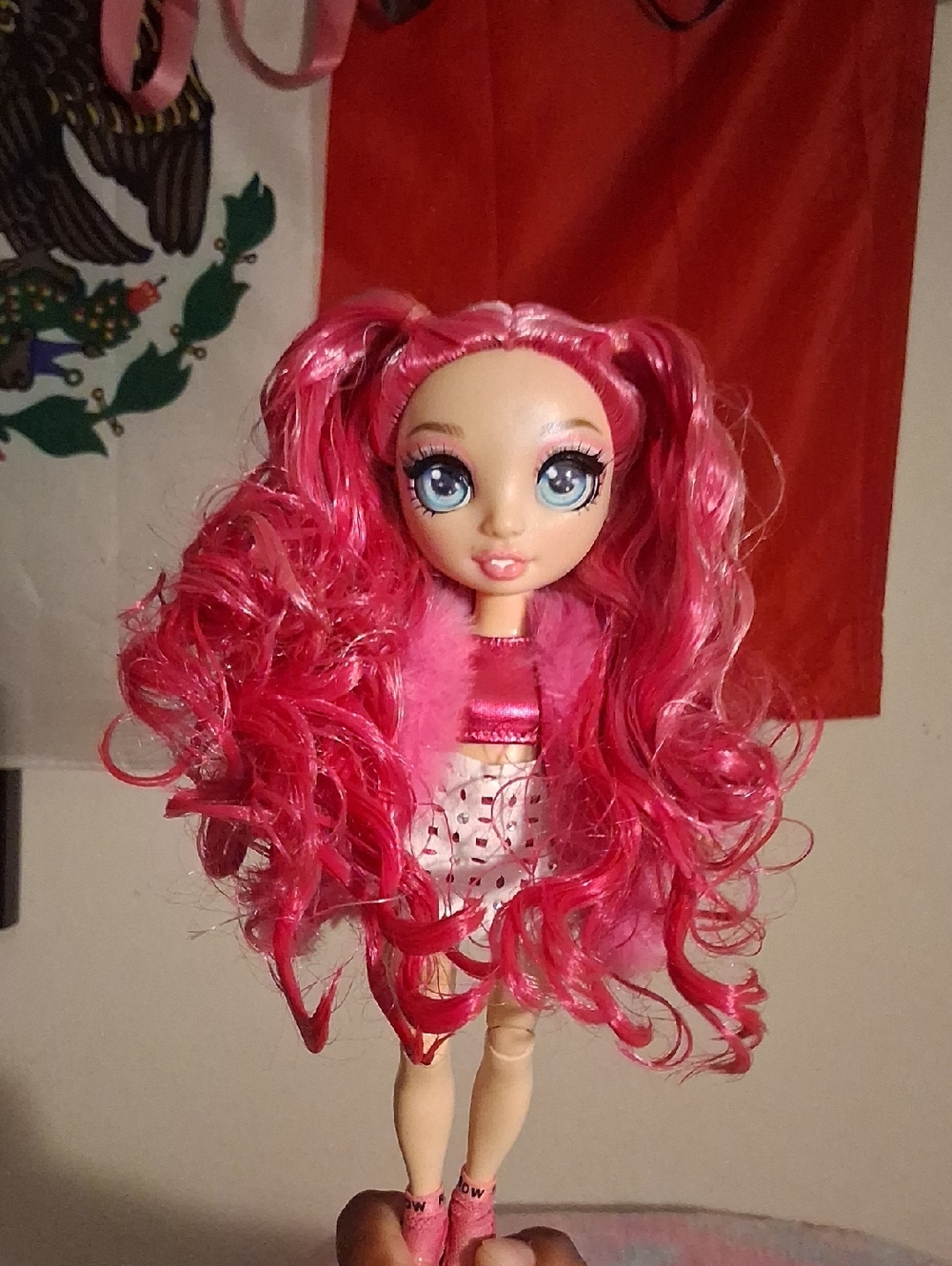 Pink Curly-Haired Fashion Doll